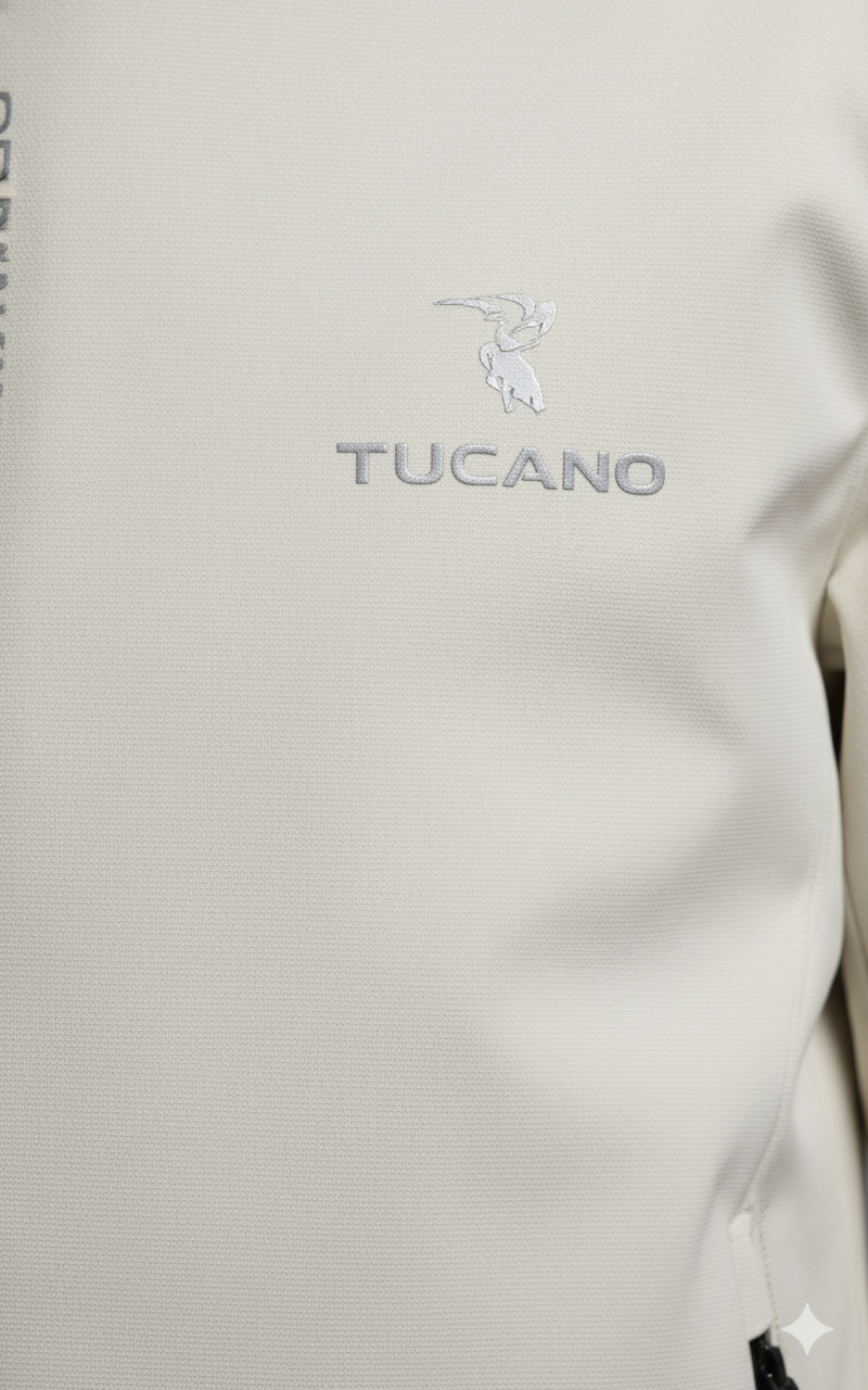 Casual Off-White Performance Jacket with Adjustable Hood - Image 3